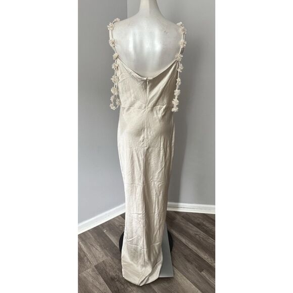 Self-portrait Flower Maxi Dress in Champagne Size US 10 $510 - Picture 9 of 11